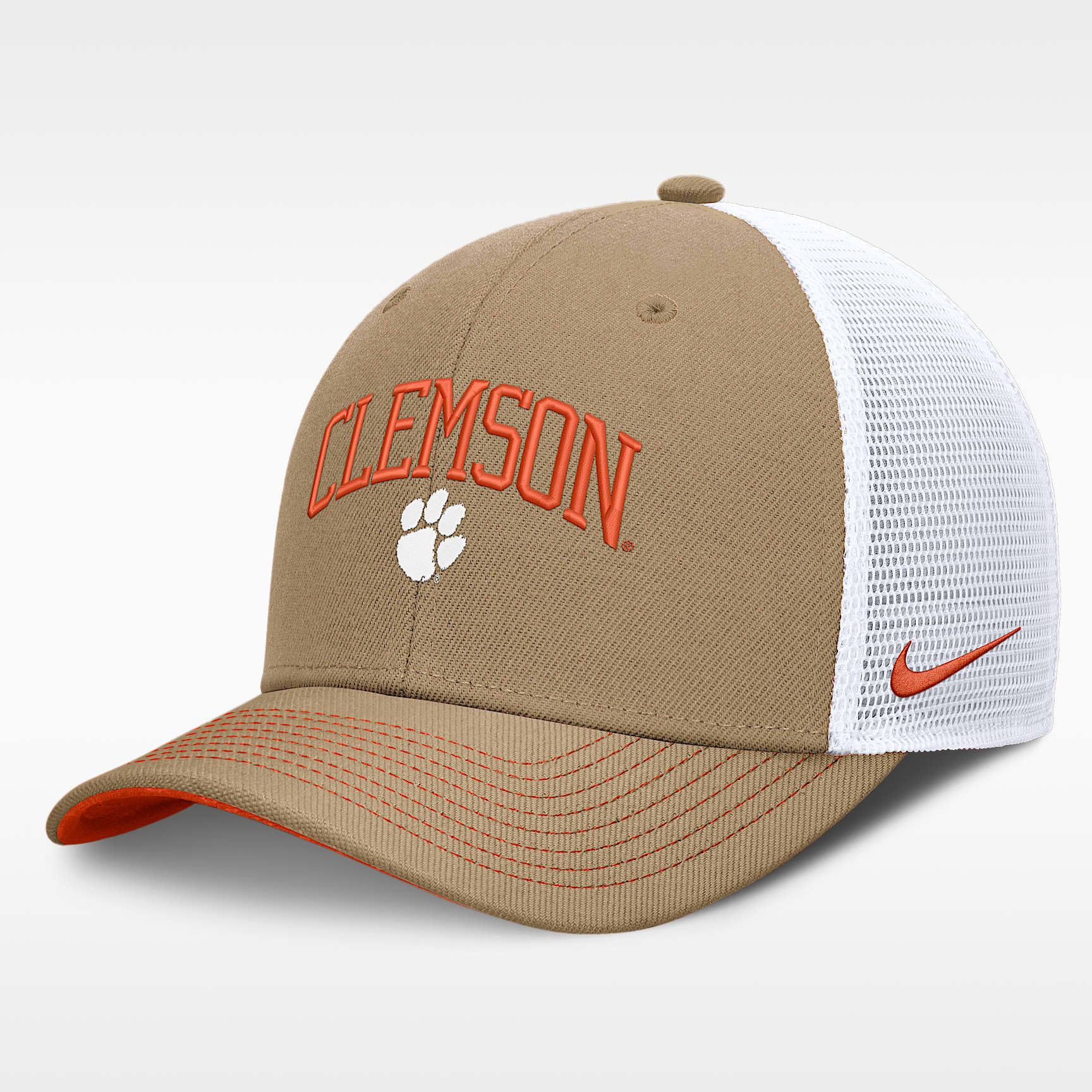 Clemson Primetime Arched Men's Nike Dri-FIT College Trucker